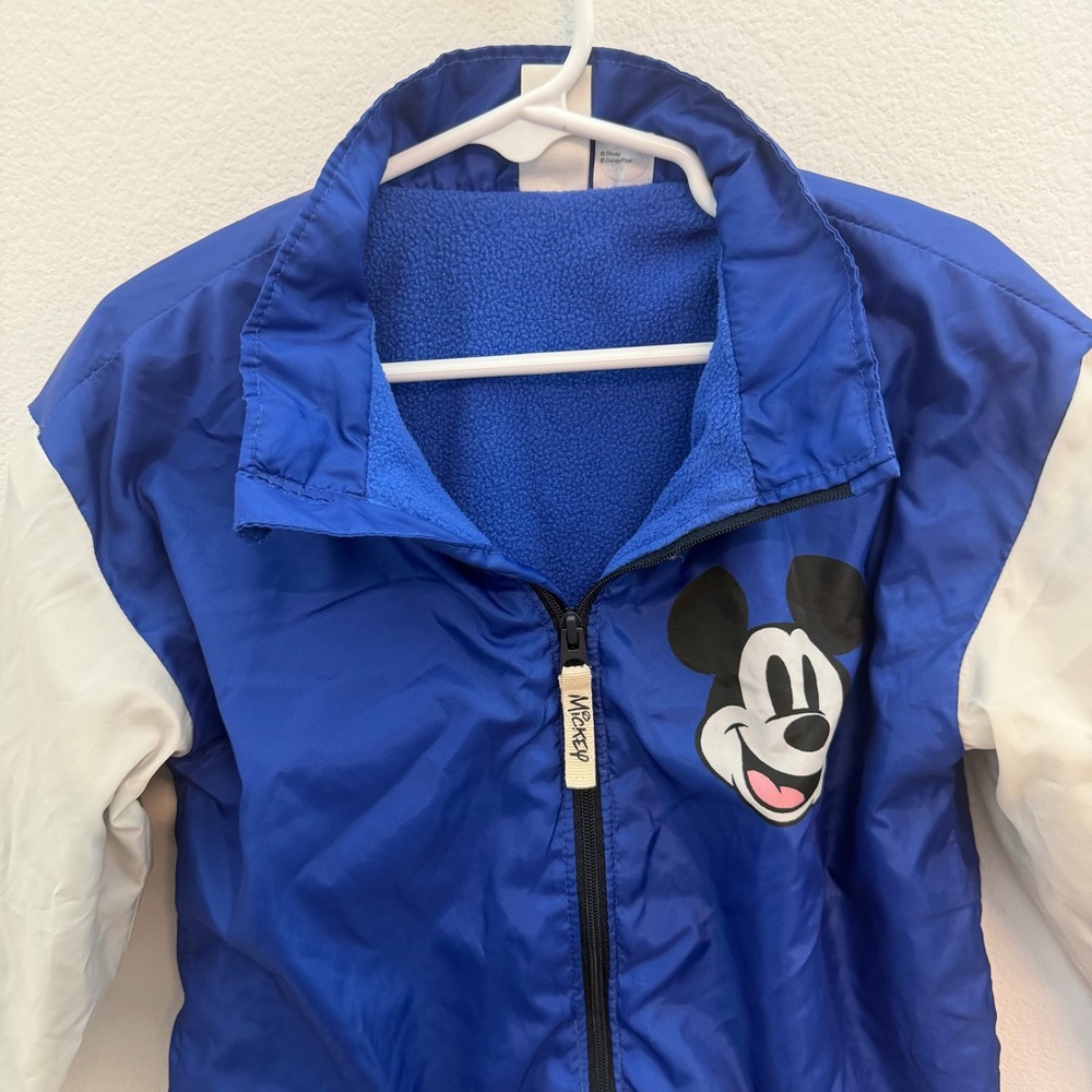 Disney Mickey Mouse Kids Blue Zip-Up Jacket | Size 4T | Fleece Lined - Picture 3 of 5